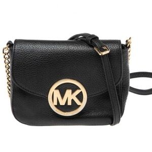 Michael Kors Black Crossbody Bag with silver Accents